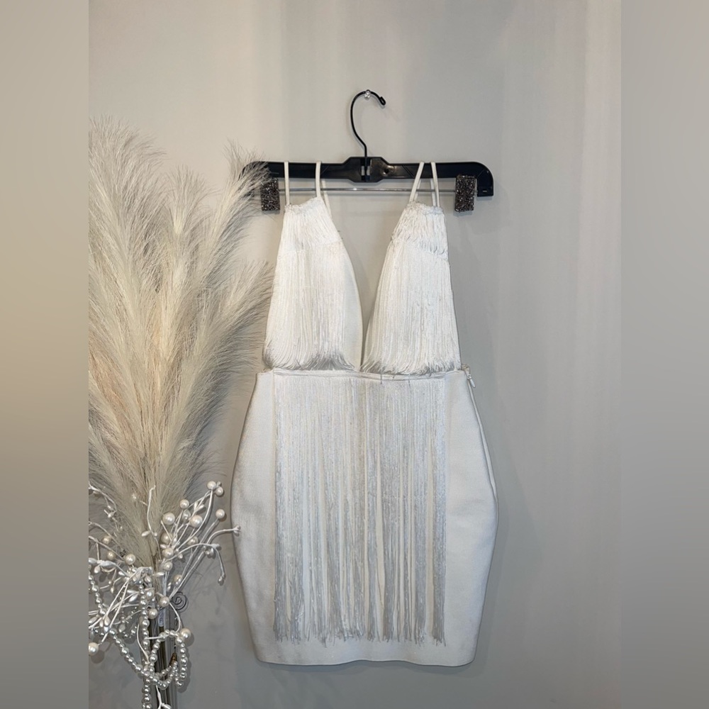 White Fringed Angel Brinks Dress🤍